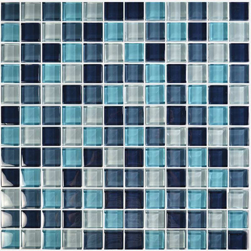 Glass Mosaic Tile Aquamarine Blend 1 x 1