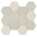 Glass Stone Mosaic Tile Hexagon Sand