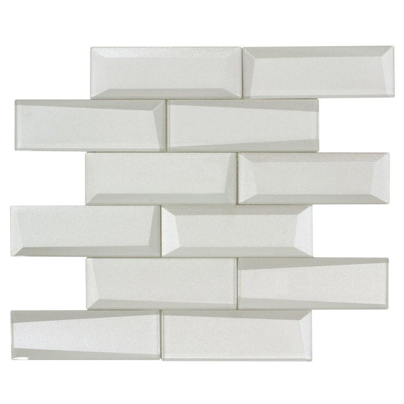 Glass Wall Tile Dimension White 2x6