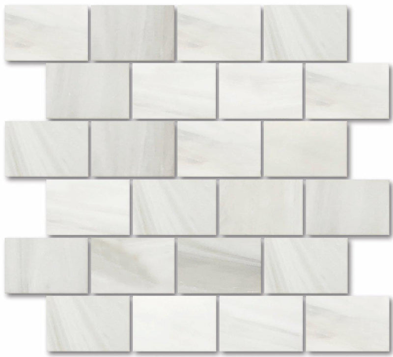 Glass Mosaic Tile Water Art White 2x3