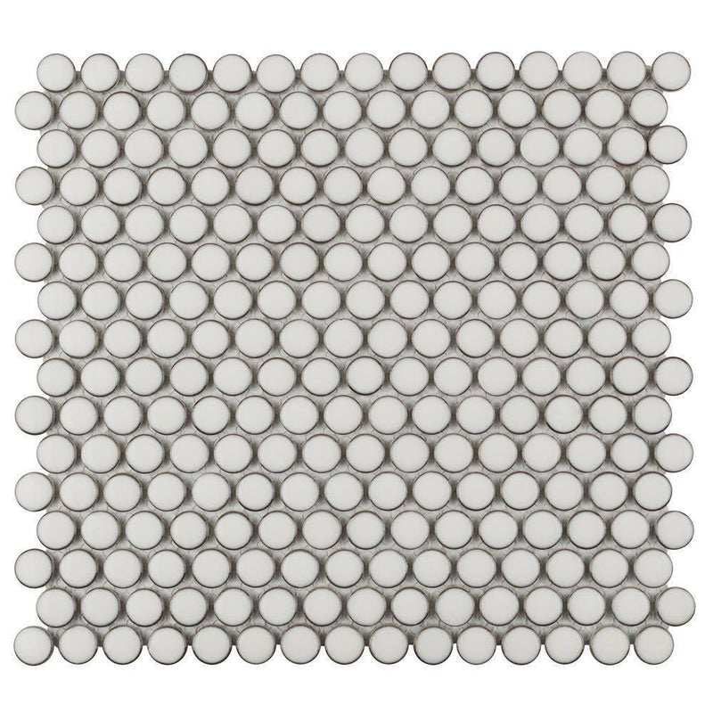 Penny Round Tile Vintage Pearl White