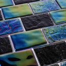 Iridescent Glass Tile Summer Black 2 x 3