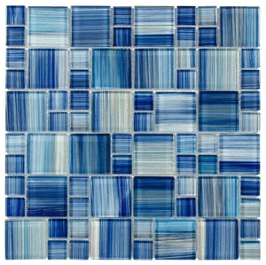 Glass Mosaic Tile Aquarella Blue