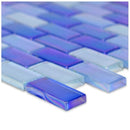 Glass Pool Tile Shimmer Navy Blue 1 x 2