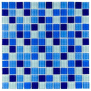 Glass Mosaic Tile Backsplash Blue Sky Blend 1x1