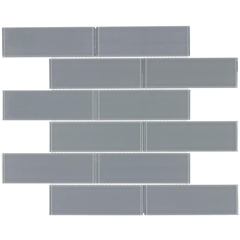 Glass Subway Tile Metropole Grey 2x6