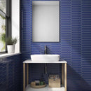Minimalistic Picket Tile 2x10 Blue Glossy featured on a contemporary bathroom wall