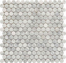 Penny Round Carrara Mosaic Tile Honed for kitchen backsplash, bathroom, shower, floor and walls