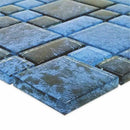 Dark Pool Glass Mosaic Tile Blue Random for pool and spas