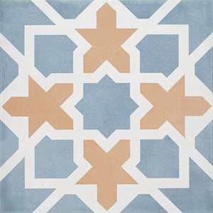 Patterned Porcelain Tile Coto Blue 8x8 for floor and wall