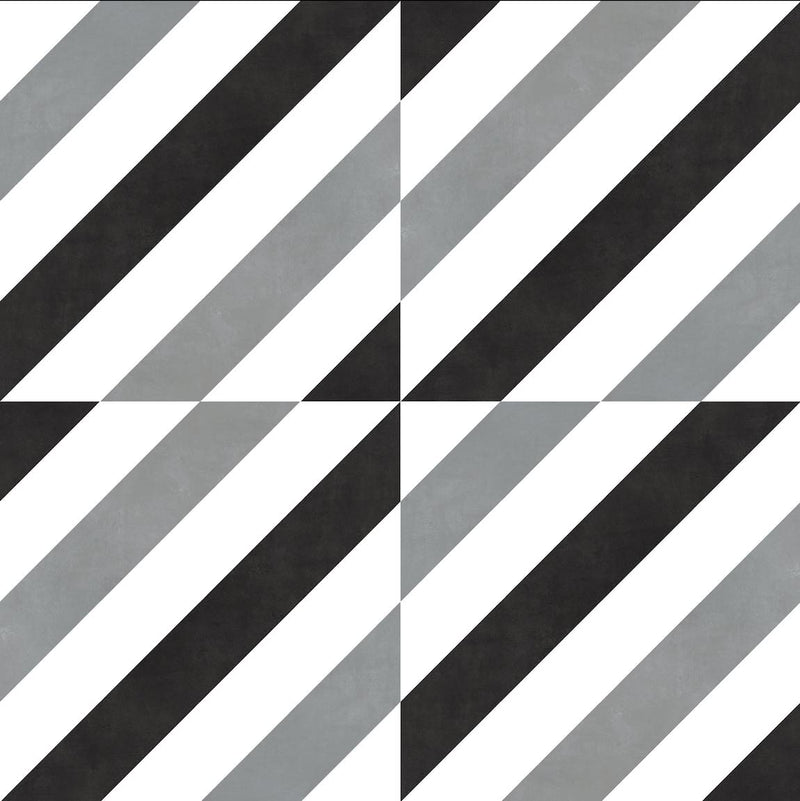 Patterned Porcelain Tile Stripes 8x8 Pattern 3
