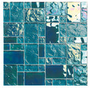 Iridescent Glass Tile SoCal Turquoise Random for swimming pool and spas