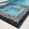 Pool spas featuring the Glass Subway Tile Frosted Night 2x4 by Mineral Tiles