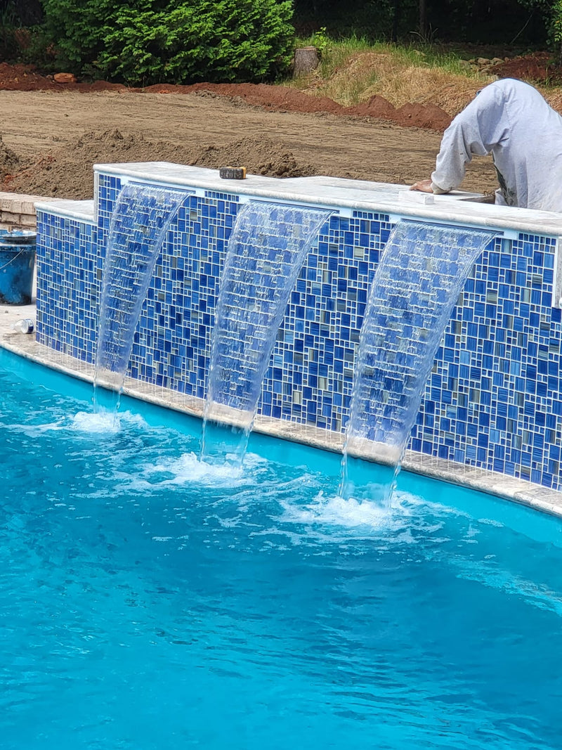 Glass Mosaic Tile Current Deep Blue