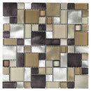 Aluminum Glass Mosaic Tile Champagne Mix Pattern for backsplash