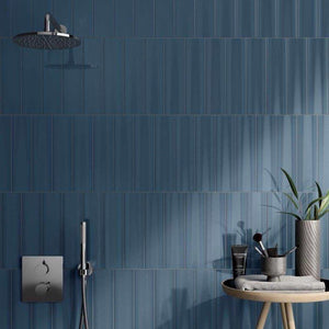 Ceramic Subway Tile Texturized 3x12 Diesel featured on a bathroom wall