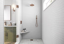 Carrara White Marble Mosaic Tile 1x1 featured on a shower floor