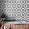 Patterned Porcelain Tile Star Coal 8x8 featured on a modern kitchen backsplash