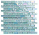 Reflections Iridescent Glass Tile Aquamarine 1x2 for swimming pool, spa, bathroom, backsplash, and shower