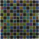 Beach Glass Tile Iridescent Black 1x1 for Swimming pool and spas