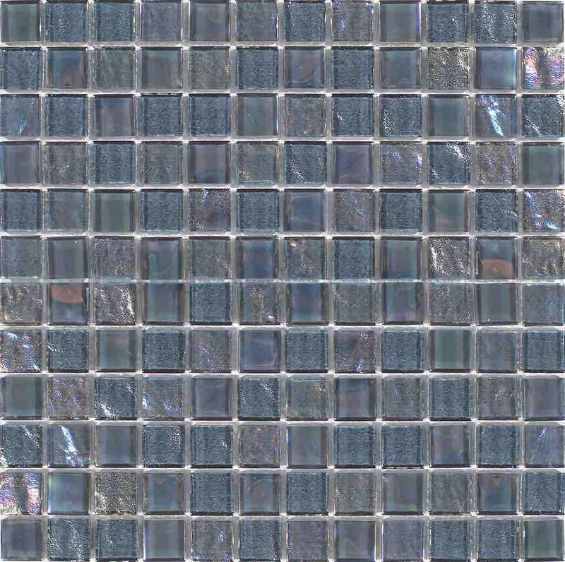 Beach Glass Tile Iridescent Grey 1x1-Mineral Tiles