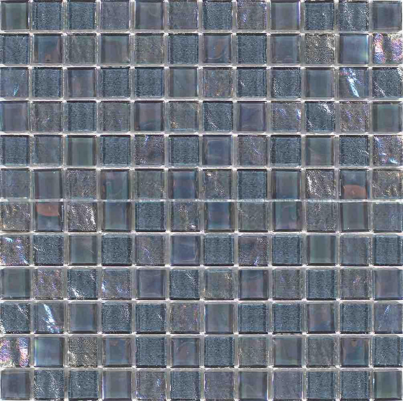 Beach Glass Tile Iridescent Grey 1x1-Mineral Tiles