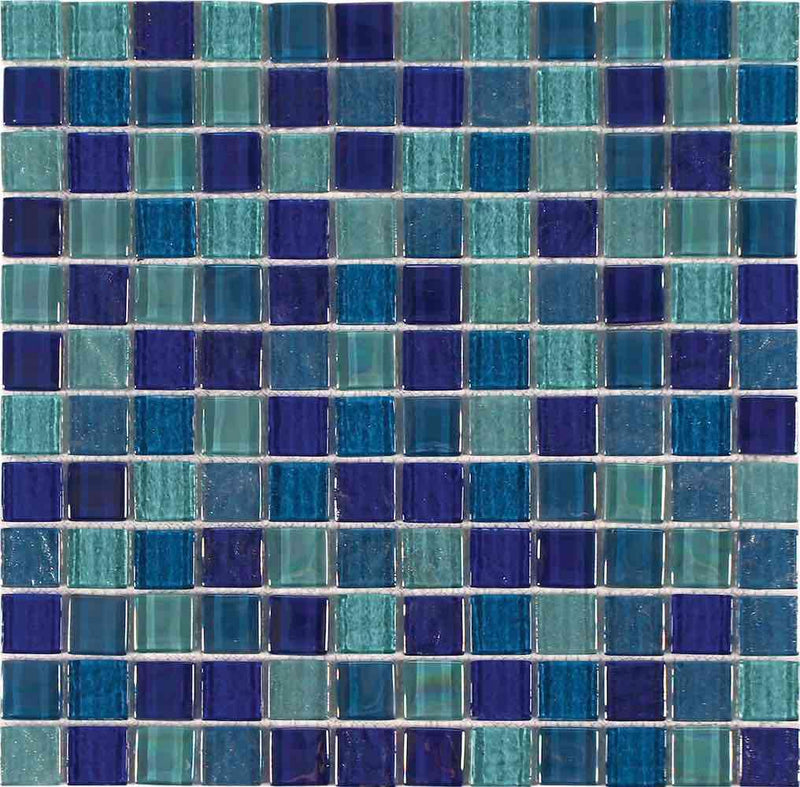 Beach Glass Tile Iridescent Mixed 1x1-Mineral Tiles