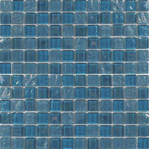 Beach Glass Tile Iridescent Turquoise 1x1-Mineral Tiles
