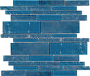 Beach Glass Tile Iridescent Turquoise Linear-Mineral Tiles