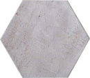 Porcelain Tile Washed Bianco Matte Hex 9.25x10.75 for kitchen, bathroom, shower floor, wall, and living room.