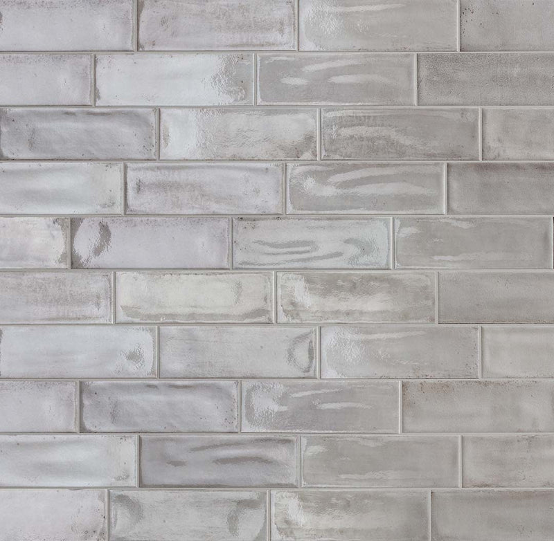 Porcelain Subway Tile Washed Bianco Glossy 4x12 for kitchen backsplash, bathroom, and shower