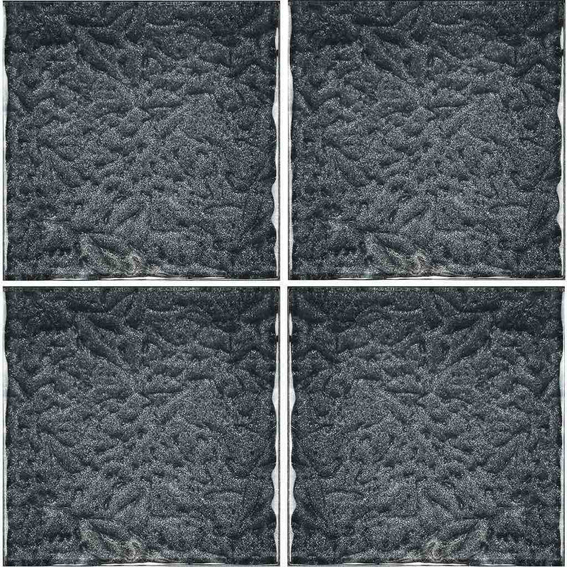 Surfaced Glass Tile Black 6x6 for swimming pool, shower, bathroom walls, backsplash, Jacuzzi, and spa