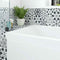 Patterned Porcelain Hexagon Tile Black and White 6x7 featured on a bathroom wall