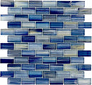 Blue Blend Glass Mosaic Tile 1x2 for pools and bathroom