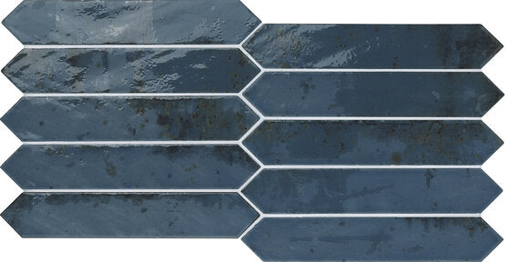 Vintage Distressed Picket Tile Blue 2x10 for kitchen backsplash and bathroom walls