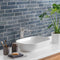 Urban Brick Porcelain Tile Blueberry 6x15 featured on a bathroom wall