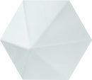 Bright White 6x7 Hexagon 3D Wall Tile for wall applications such as backsplash, reception, bathroom, bedroom, and shower