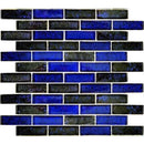 Dark Pool Glass Mosaic Tile Cobalt 1x3 for swimming pools