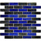 Dark Pool Glass Mosaic Tile Cobalt 1x3 for swimming pools