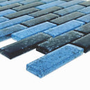 Dark Pool Glass Mosaic Tile Blue 1x3 for saltwater pools