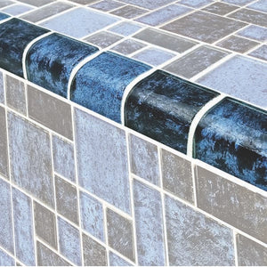 Dark Pool Glass Trim Tile Blue 2x2 - 1 Linear Foot