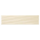 Elegance Creme Glossy Ripple Deco Tile 4x16 for kitchen backsplash, bathroom, and shower walls