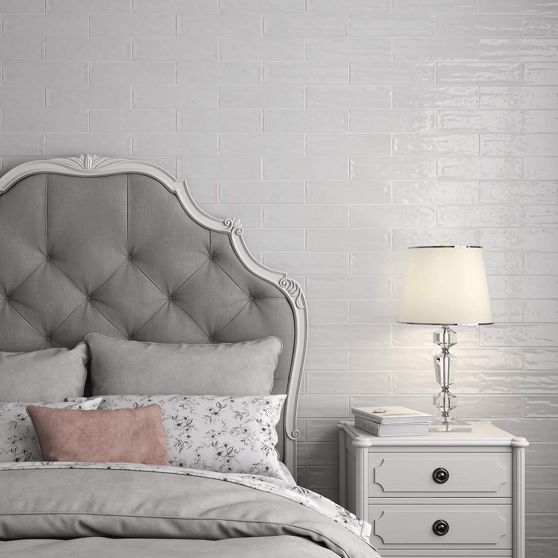 Slide White Glossy 3x12 Subway Wall Tile