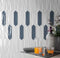 Pencil White Glossy 3x12 Picket Ceramic Wall Tile installed on a residence bar