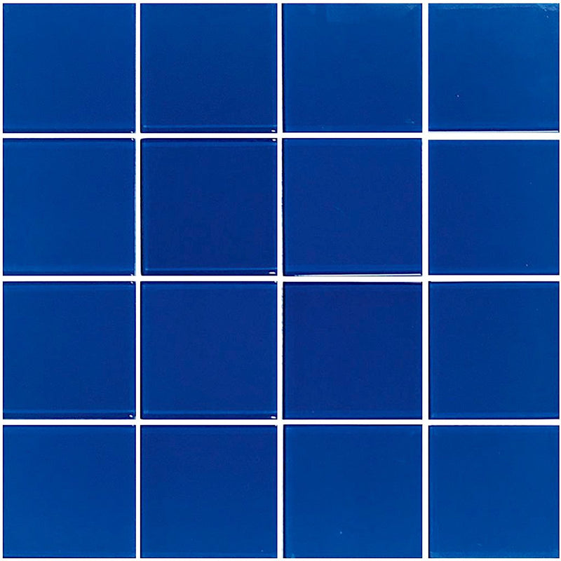 Glass Mosaic Tile Minimalistic Navy Blue 3x3 for bathroom, kitchen backsplash, and swimming pool