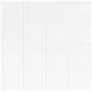 Glass Mosaic Tile Minimalistic White 3x3 for bathroom, kitchen backsplash, and swimming pool