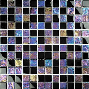 glass-mosaic-tile-sheen-black-1x1 for pool and bathrooms