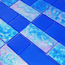 Glass Mosaic Tile Sheen Royal Blue Mixed for bathroom and shower