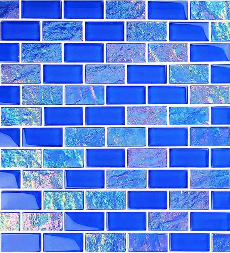 Glass Mosaic Tile Sheen Sky Blue 1x2 for pool and spas