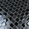 Glass Mosaic Tile Staggered Mirroring Black 1x1 for bathroom and backsplash